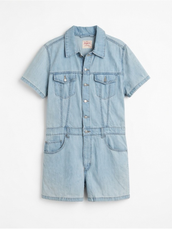 Levi's Pants - Levi's Light Blue Denim Short-Sleeve Romper